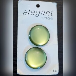 Vintage "Elegant Buttons" NOS | Pearlescent Lime Green | Set of 2 Shank Buttons